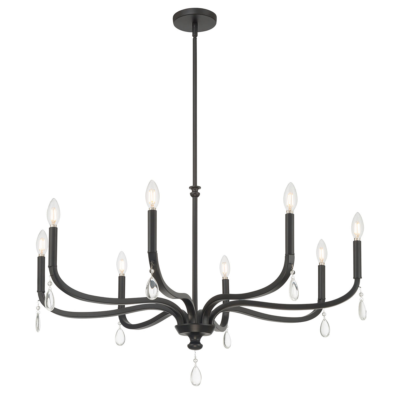 21.75'' Viremont Matte Black 8 Light Chandelier