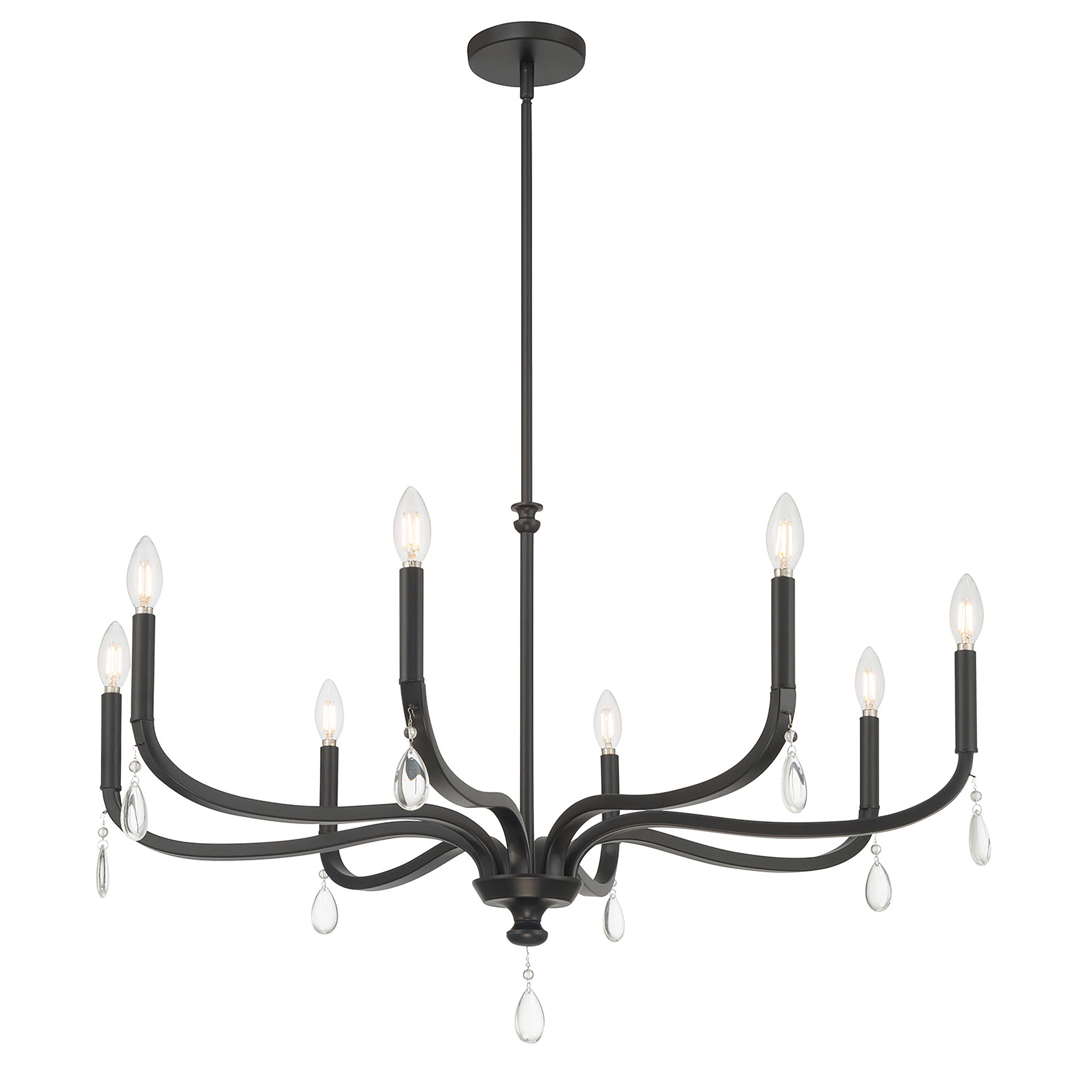 21.75'' Viremont Matte Black 8 Light Chandelier