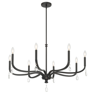 21.75'' Viremont Matte Black 8 Light Chandelier