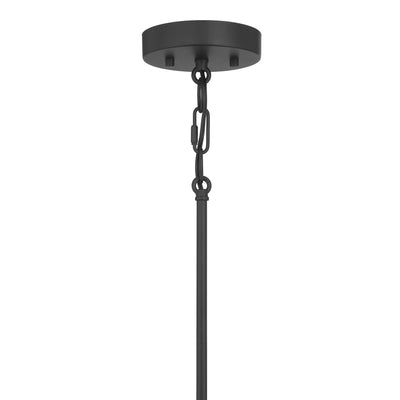 5.75-inch Strayhan Matte Black 1-Light White Frosted Glass Pendant Light