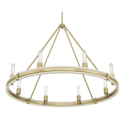 29'' Rovessa Vintage Brass 6 Light Chandelier