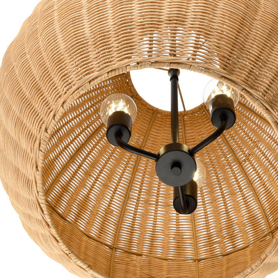 19'' Elise Matte Black 3 Light Pendant