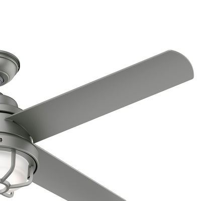 54 inch Searow Matte Silver WeatherMax Indoor / Outdoor Ceiling Fan with LED Light Kit and Wall Control