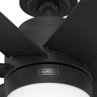 52 inch Brazos ENERGY STAR® Matte Black Damp Rated Ceiling Fan with LED Light Kit and Handheld Remote