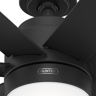 52 inch Brazos ENERGY STAR® Matte Black Damp Rated Ceiling Fan with LED Light Kit and Handheld Remote