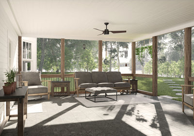 52 inch Cabo Frio New Bronze Damp Rated Ceiling Fan and Wall Control