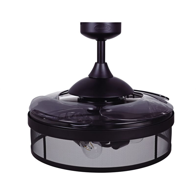 48 Inch Black Fan with 3 Lights and Retractable Blades Remote Included