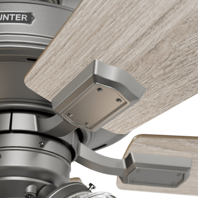 52 inch Crestfield HunterExpress Matte Silver Ceiling Fan with LED Light Kit and Pull Chain