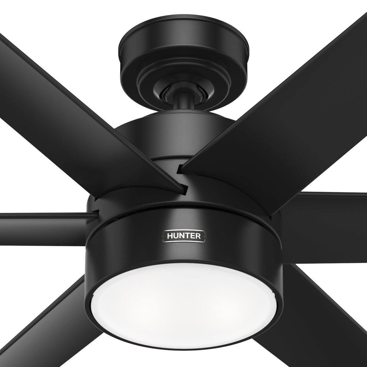 60 inch Solaria ENERGY STAR® Matte Black Damp Rated Ceiling Fan with LED Light Kit and Wall Control
