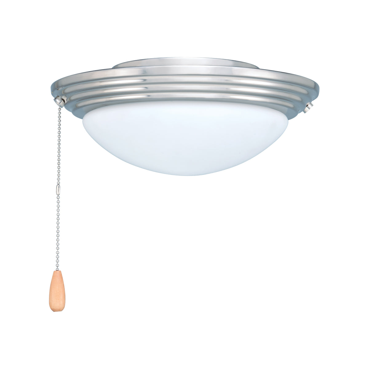 10.75-inch 2-light Brushed Nickel Fan Light Kit with Opal Shade