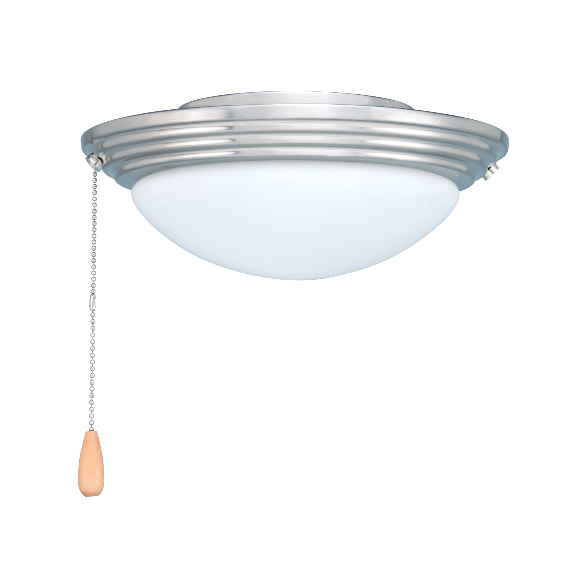 10.75-inch 2-light Brushed Nickel Fan Light Kit with Opal Shade