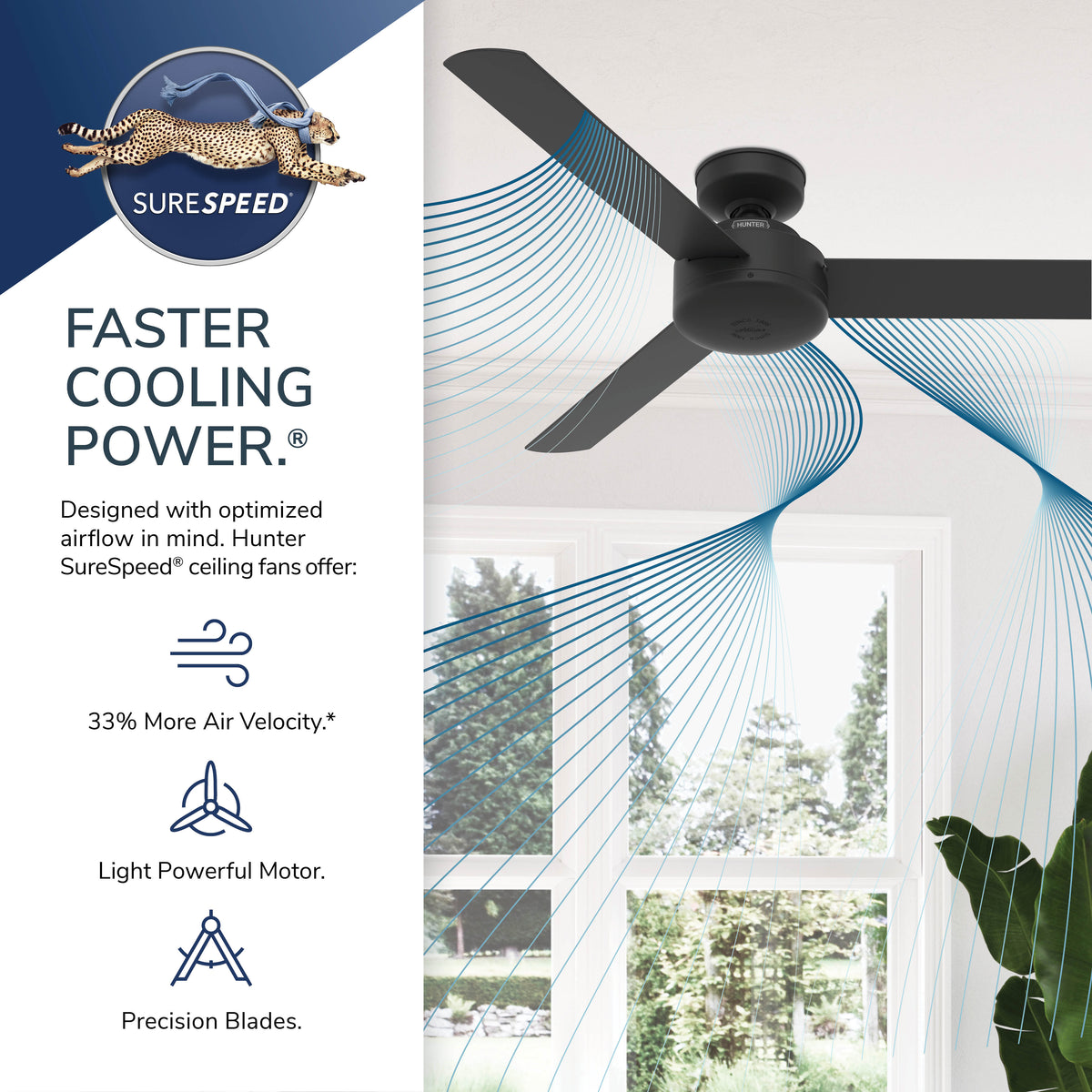 52 inch Presto Matte Black Ceiling Fan and Wall Control