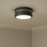 4.5'' Stralara Matte Black 2 Light Flush Mount