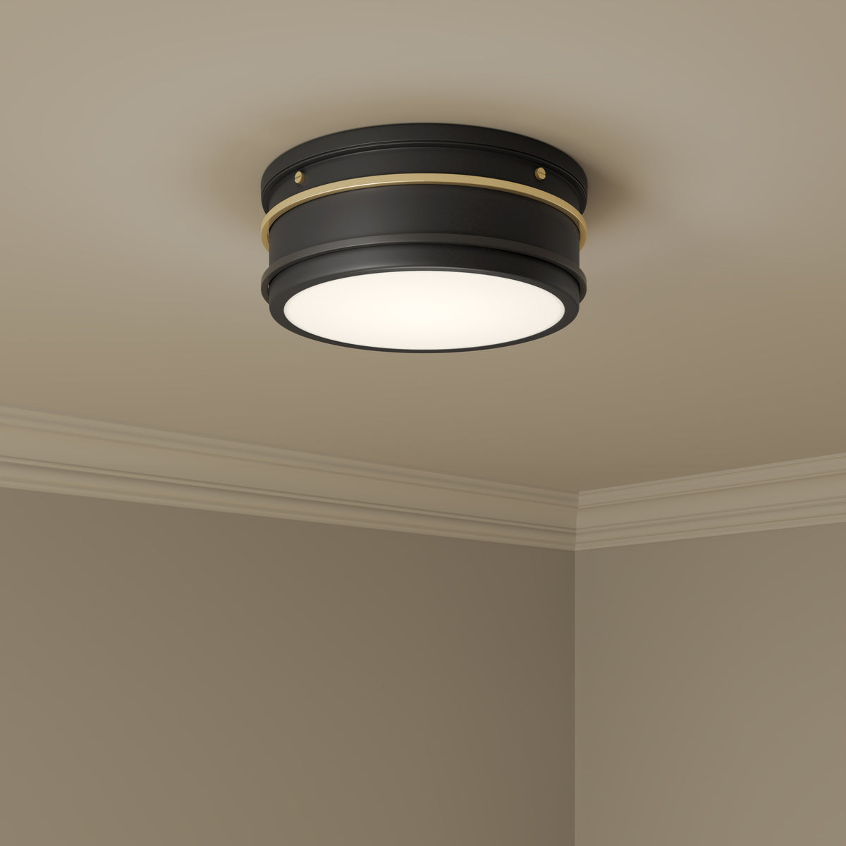 4.5'' Stralara Matte Black 2 Light Flush Mount