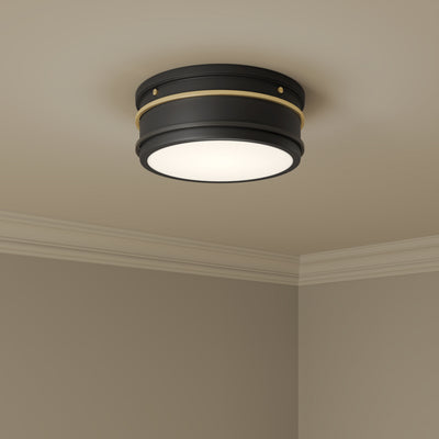 4.5'' Stralara Matte Black 2 Light Flush Mount