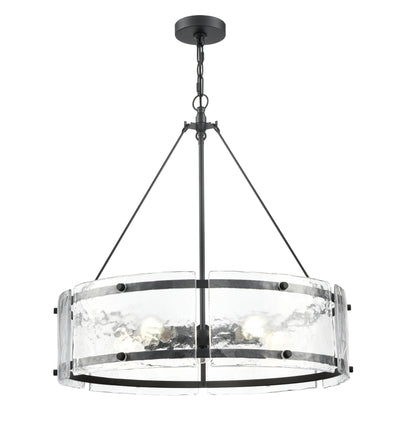 25'' Bennetti Matte Black 5 Light Pendant
