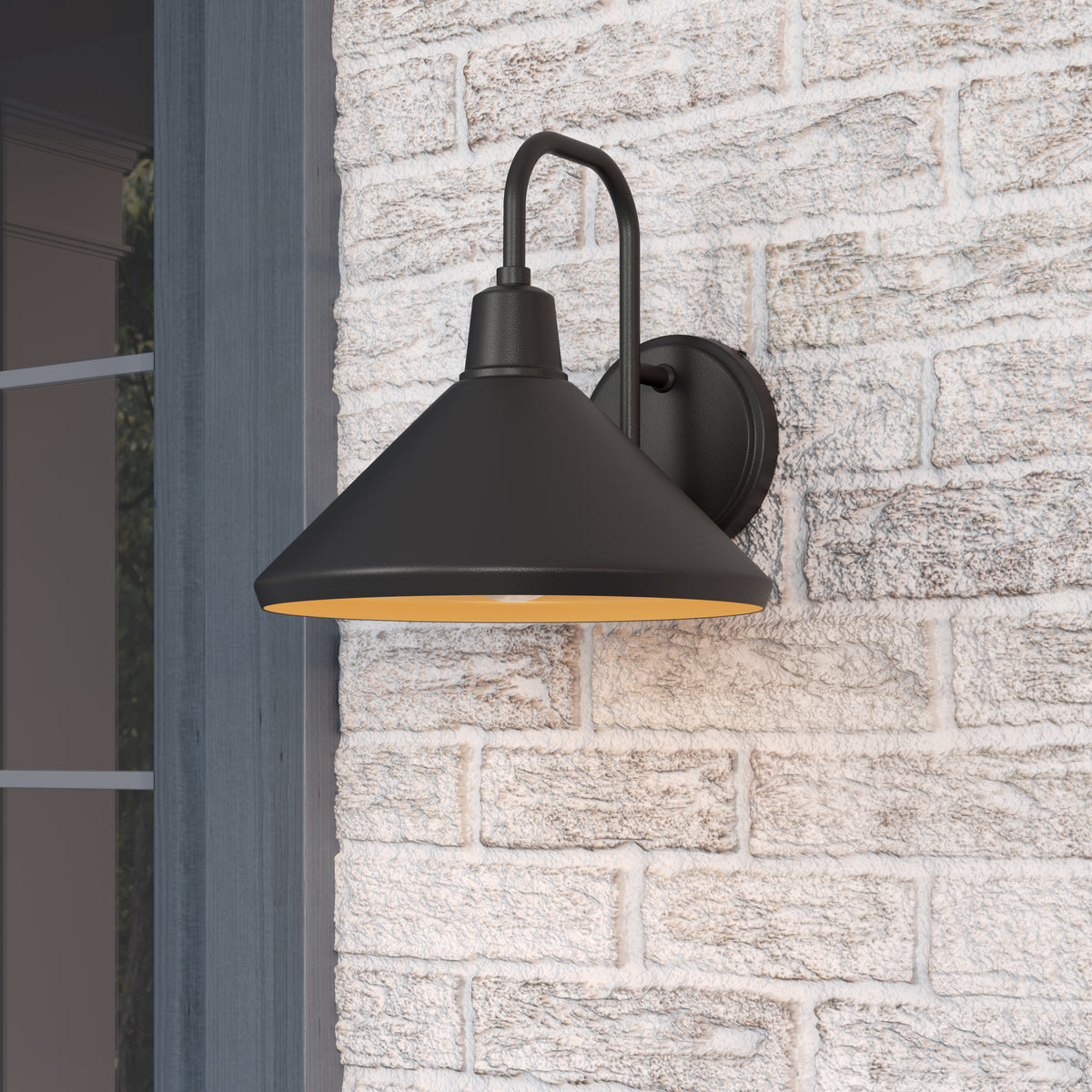 9.75-inch Vectra Powder Coated Black 1-Light Outdoor Wall Sconce
