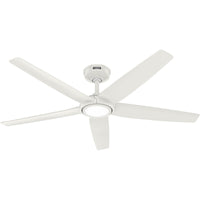52 inch Zentech Wi-Fi ENERGY STAR® Fresh White Damp Rated Ceiling Fan with LED Light Kit and Handheld Remote