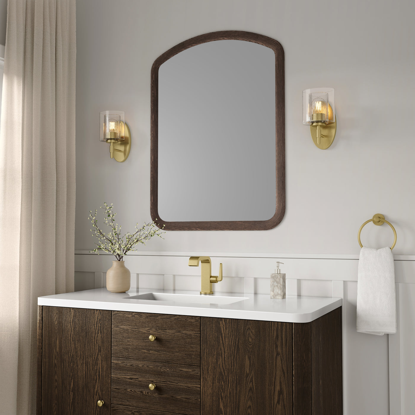 5.5'' Solventa Vintage Brass 1 Light Wall Sconce