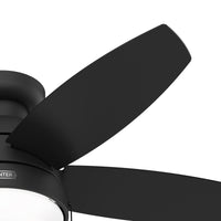44 inch Lilliana Matte Black Low Profile Ceiling Fan with LED Light Kit and Pull Chain