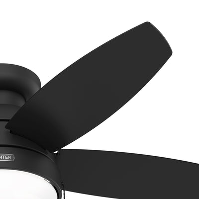 44 inch Lilliana Matte Black Low Profile Ceiling Fan with LED Light Kit and Pull Chain
