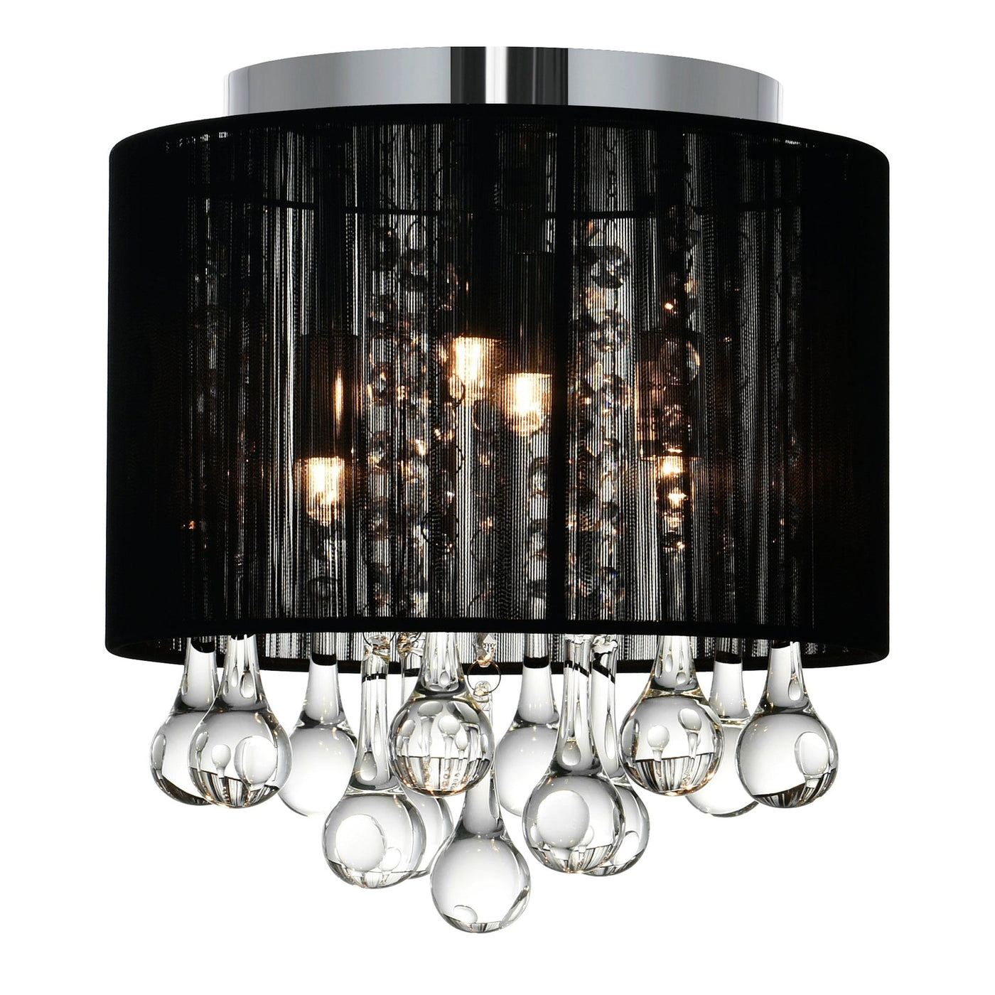 Water Drop 4 Light Chrome Flush Mount