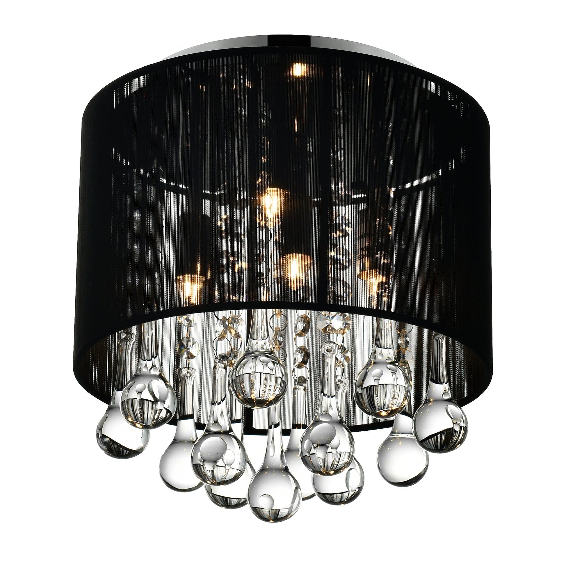 Water Drop 4 Light Chrome Flush Mount