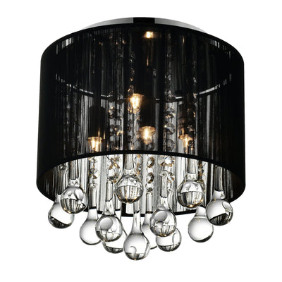 Water Drop 4 Light Chrome Flush Mount