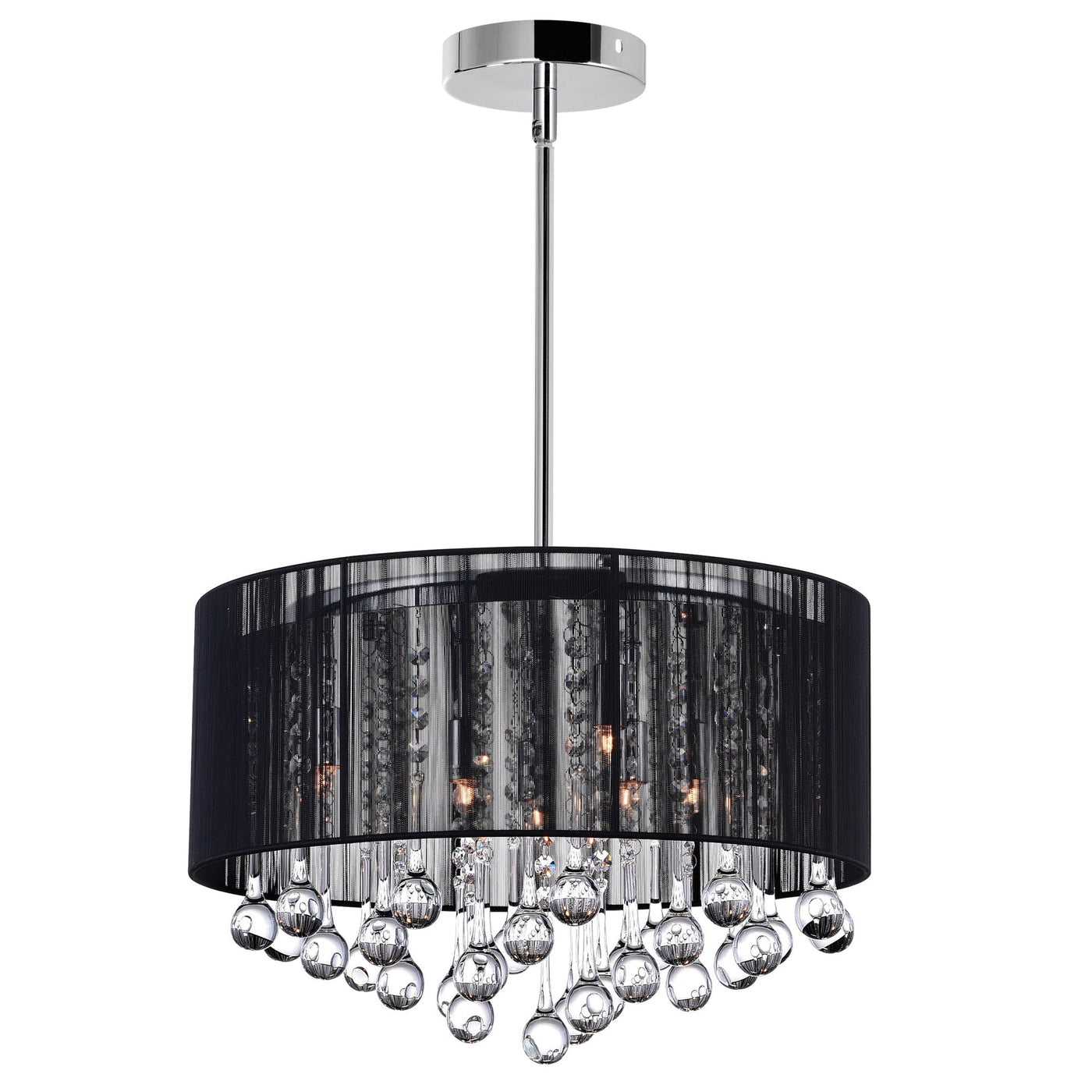 Water Drop 6 Light Chrome Chandelier