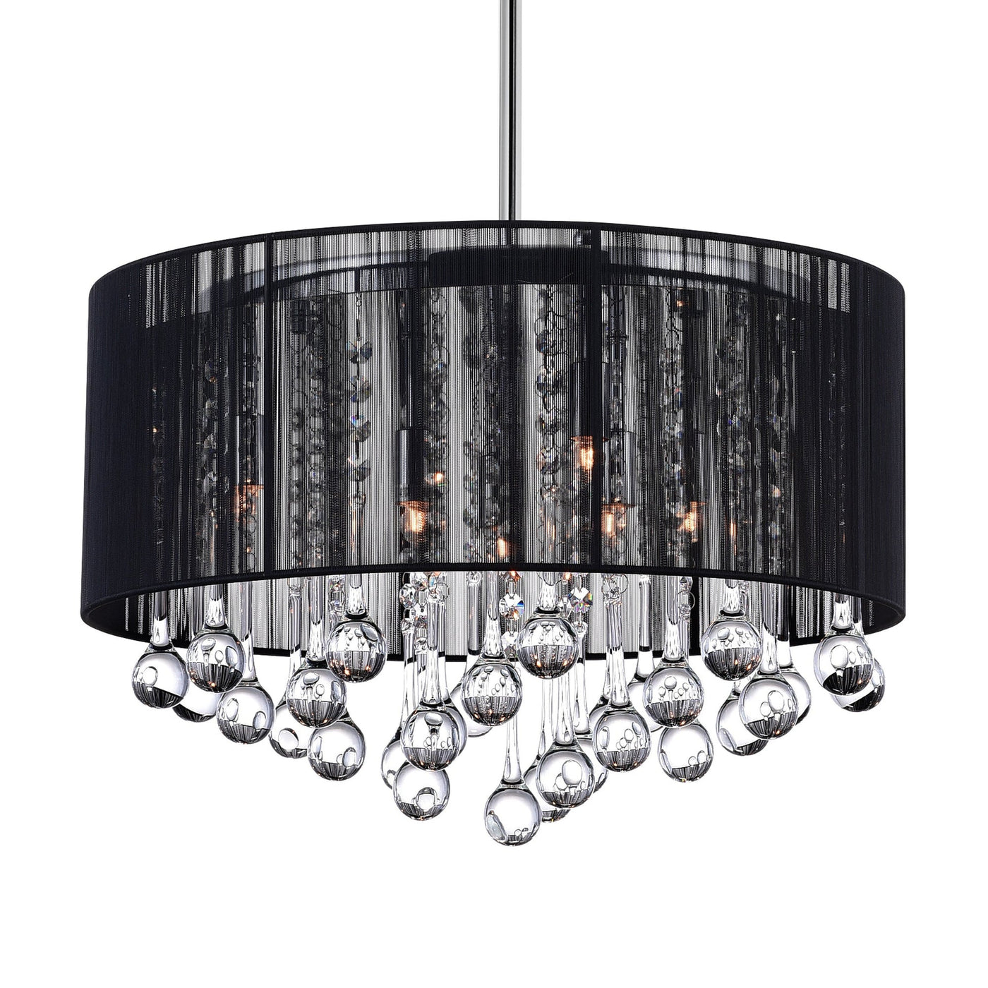 Water Drop 6 Light Chrome Chandelier