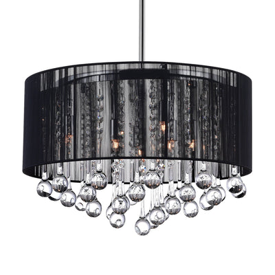 Water Drop 6 Light Chrome Chandelier