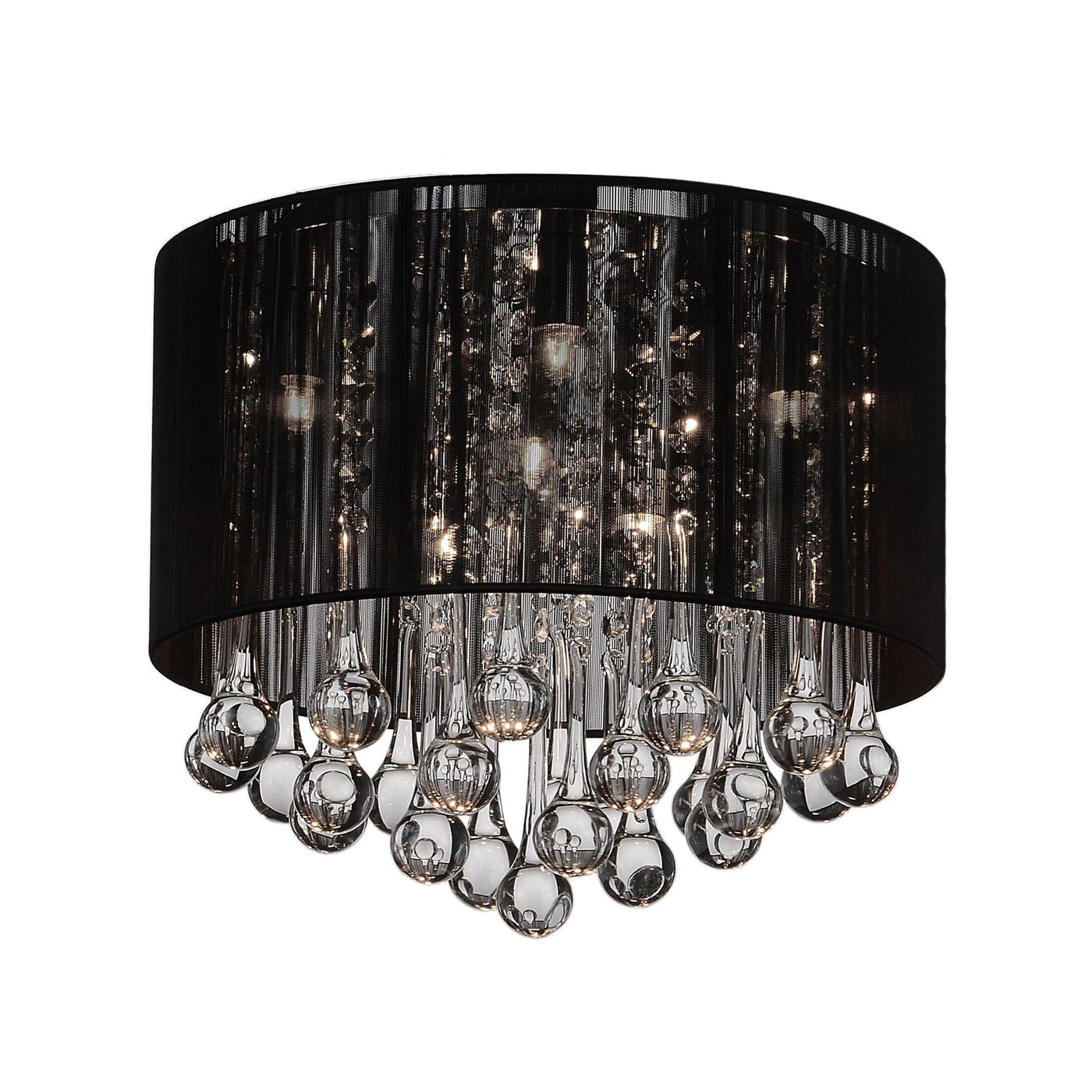 Water Drop 6 Light Chrome Flush Mount