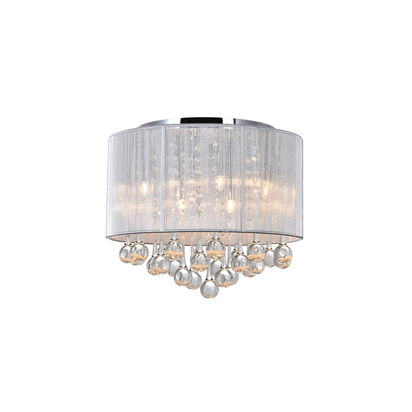 Water Drop 6 Light Chrome Flush Mount