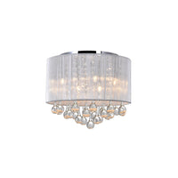 Water Drop 6 Light Chrome Flush Mount