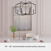 Zoanne 30-inch 6-light Matte Black Lantern Chandelier