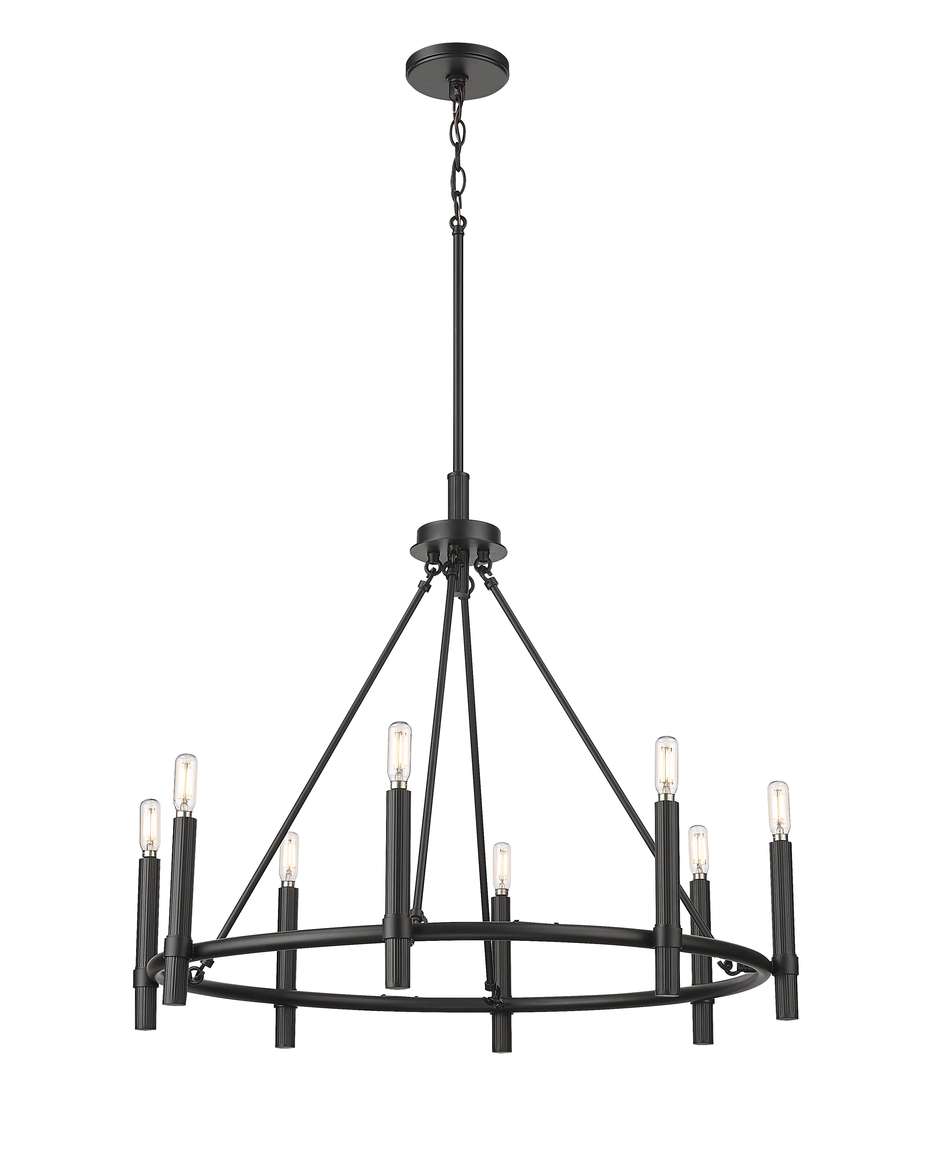 26.25'' Skyva Matte Black 8 Light Chandelier