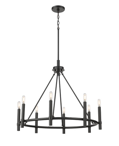 26.25'' Skyva Matte Black 8 Light Chandelier