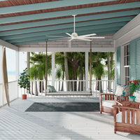 72 inch Downtown ENERGY STAR® Matte White Damp Rated Ceiling Fan and Wall Control