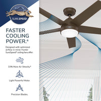 52 inch Skyflow Matte Bronze WeatherMax Indoor / Outdoor Ceiling Fan with LED Light Kit and Wall Control
