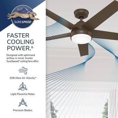 52 inch Skyflow Matte Bronze WeatherMax Indoor / Outdoor Ceiling Fan with LED Light Kit and Wall Control
