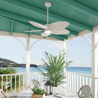 Casablanca 52 inch Coveview ENERGY STAR® Cream Damp Rated Ceiling Fan with LED Light Kit and Wall Control and Handheld Remote