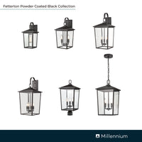 9'' Fetterton Powder Coated Black 2 Light Wall Sconce
