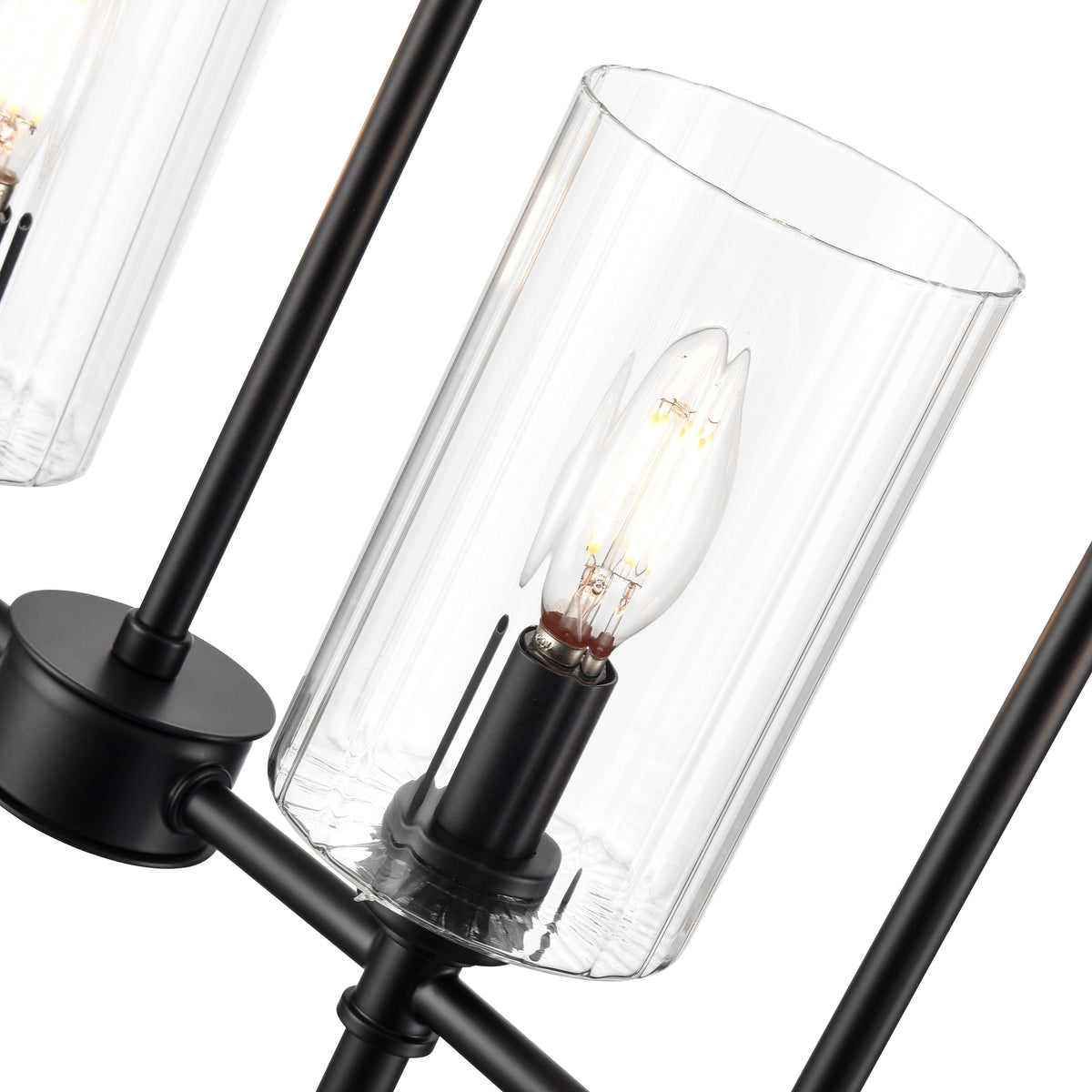 12'' Chastine Matte Black 5 Light Linear Chandelier