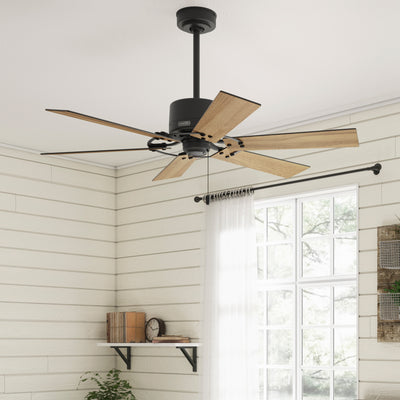 52 inch Gilrock Matte Black Ceiling Fan and Pull Chain