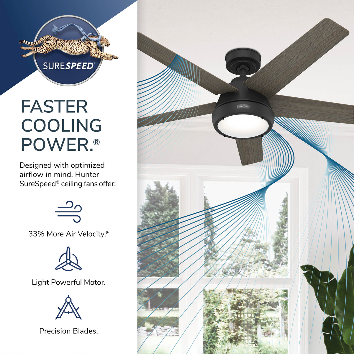 52 inch Burroughs Matte Black Ceiling Fan with LED Light Kit and Handheld Remote