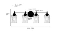 29.25'' Clarvyn Matte Black 4 Light Bath Vanity