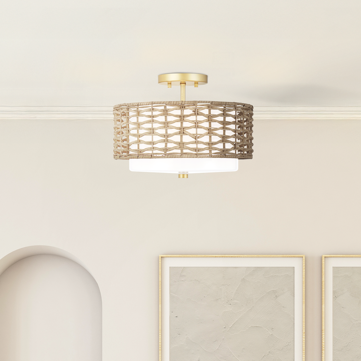 Nolita 16-inch 2-light Alturas Gold Vanity Light with Cased White Glass