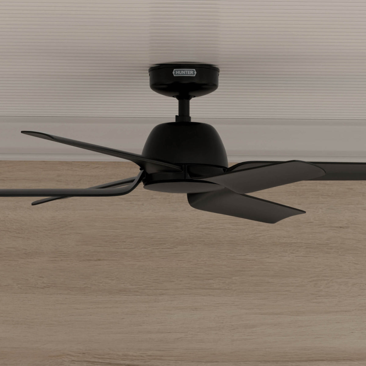 52 inch AirStack ENERGY STAR® Flat Matte Black Damp Rated Ceiling Fan and Handheld Remote