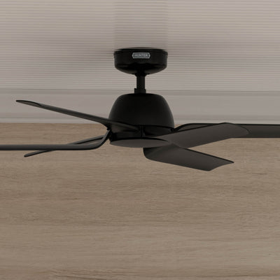 52 inch AirStack ENERGY STAR® Flat Matte Black Damp Rated Ceiling Fan and Handheld Remote