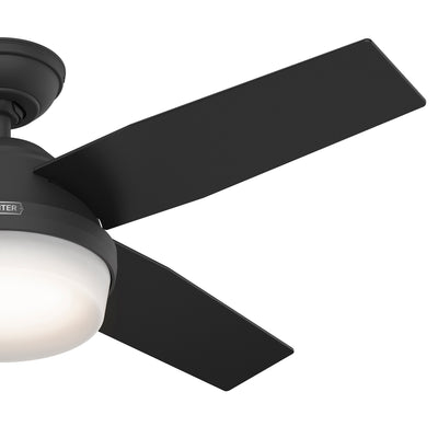 44 inch Dempsey Matte Black Ceiling Fan with LED Light Kit and Handheld Remote